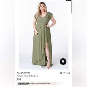Azazie pistachio Omari dress A20 NWT